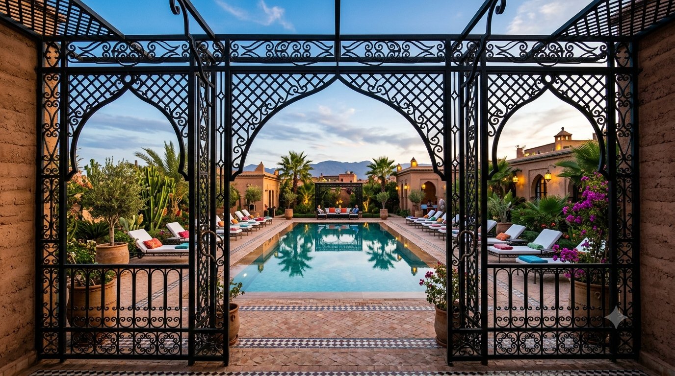 Inspiration : arches en fer forgé ouvrant sur un jardin